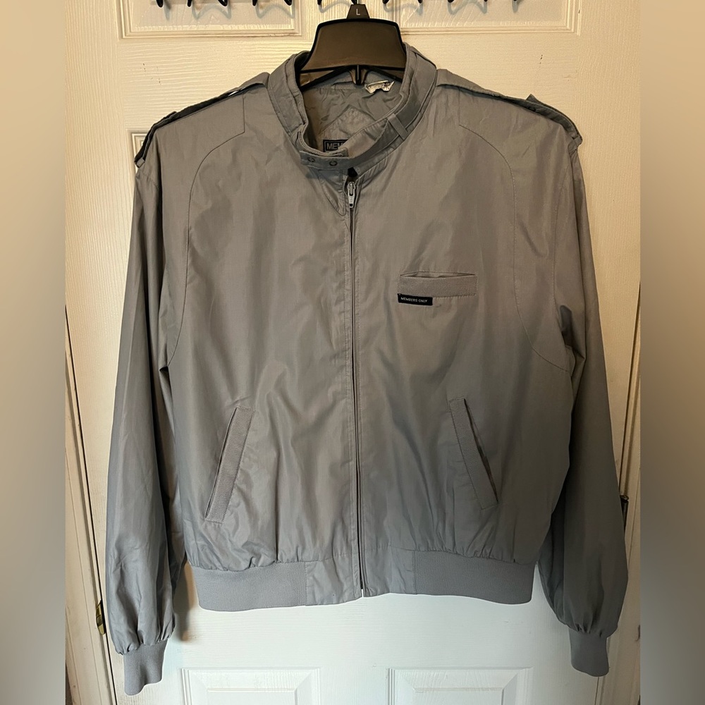 Grey Members Only Racer Jacket